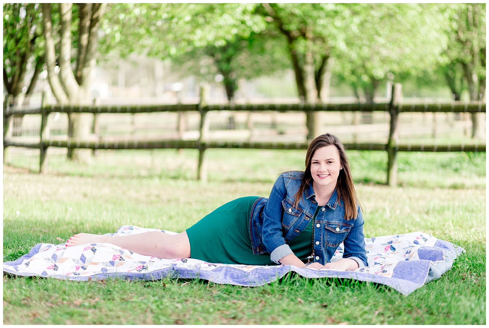 Light and Airy Senior Session on a Southern Huntsville Alabama Farm Including A Grandmother's Quilt and Bible