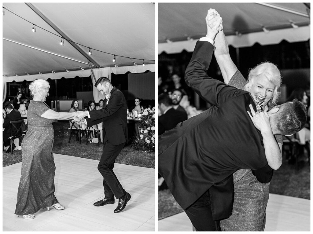 a sweet mother and son dance at the Chapel at Seaside