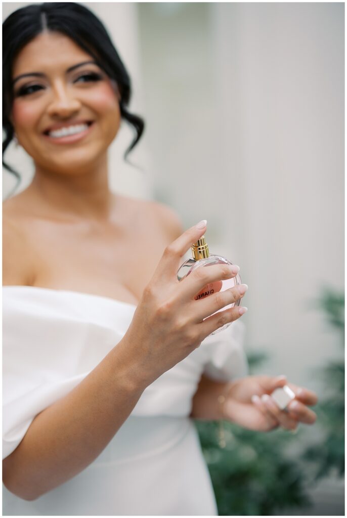 bride with chanel perfume